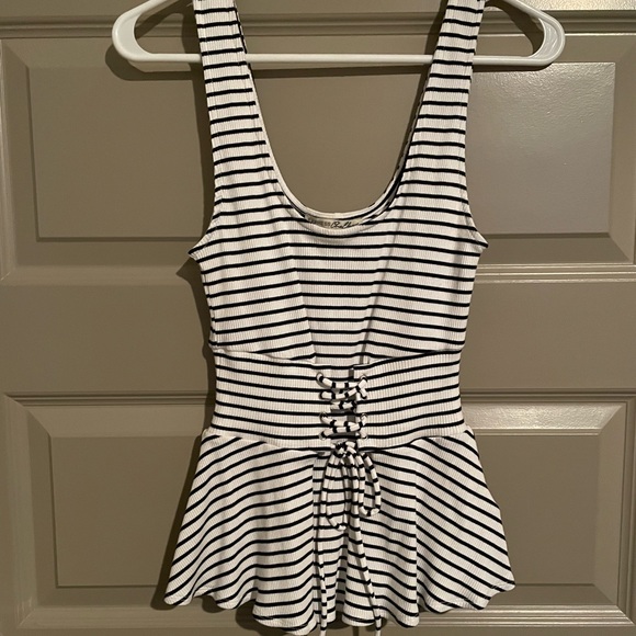 Striped corset style tank top- Express, Size Small - Picture 1 of 3